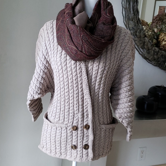 🔥HP🔥HANDCRAFTED Cardigan/Blazer Jacket, Tan, SZ S, - Picture 3 of 13